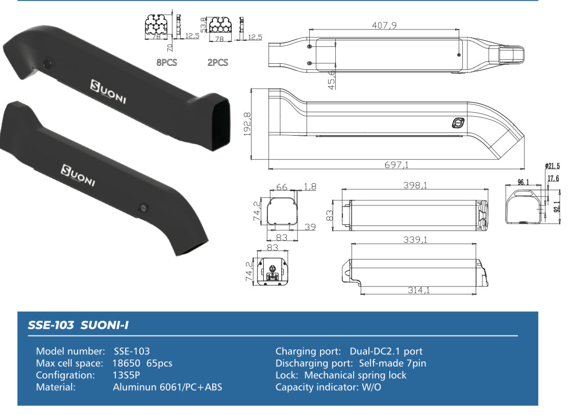 EUNORAU Meta Bike Battery