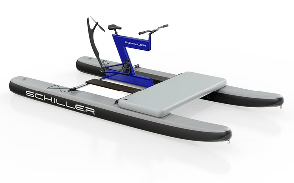 Schiller S1-C Water Bike – Blue Frame with Gray-Black Pontoons
