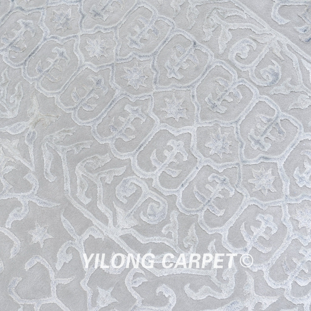 Hand Tufted Wool Silk Rug Modern Carpet 7.9x9.8ft
