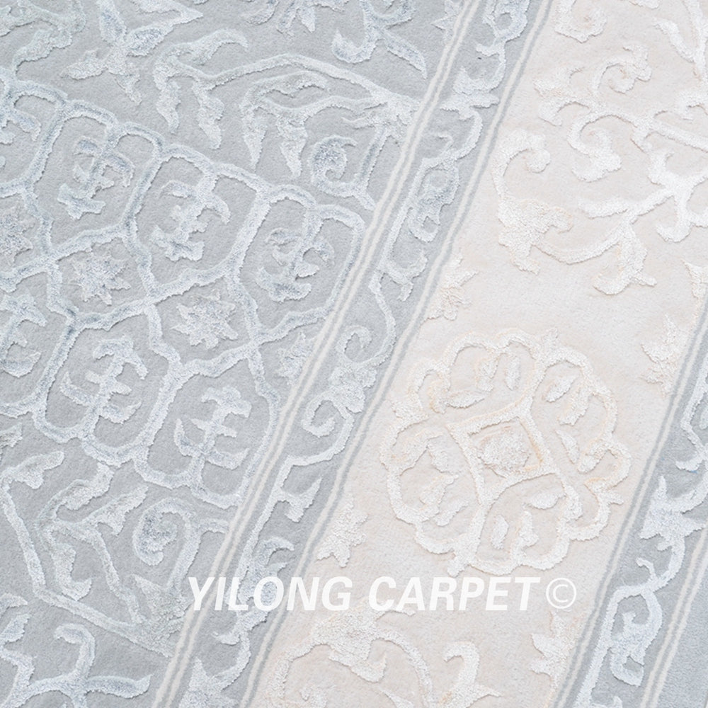 Hand Tufted Wool Silk Rug Modern Carpet 7.9x9.8ft