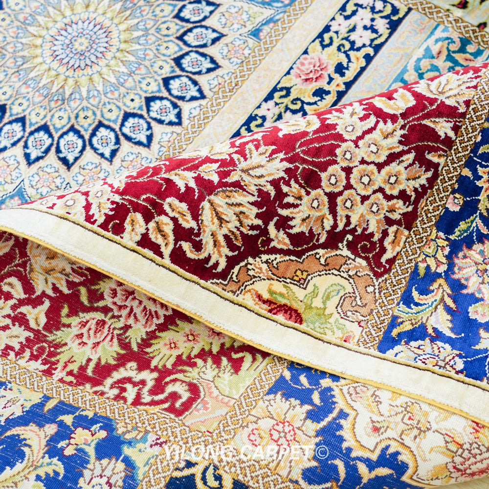 Hand Knotted Persian Patch Work Carpet Silk Oriental Rug 6x9ft