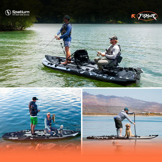 FishBone Tandem- Premium Inflatable Fishing Board for 2 with Y01 Motor