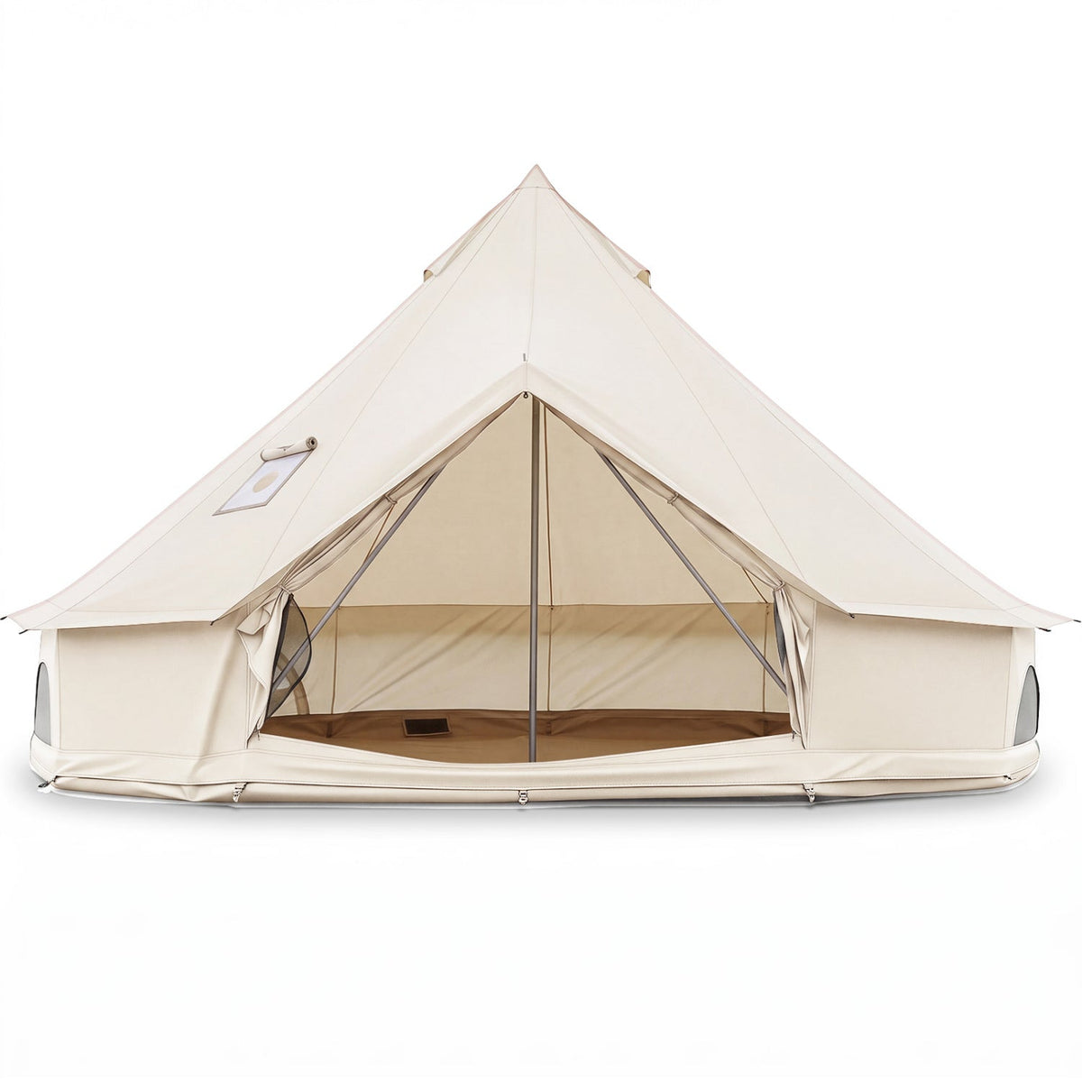 Waterproof Bell Tent with Stove Jack & Mesh Windows – Outdoor Camping Shelter