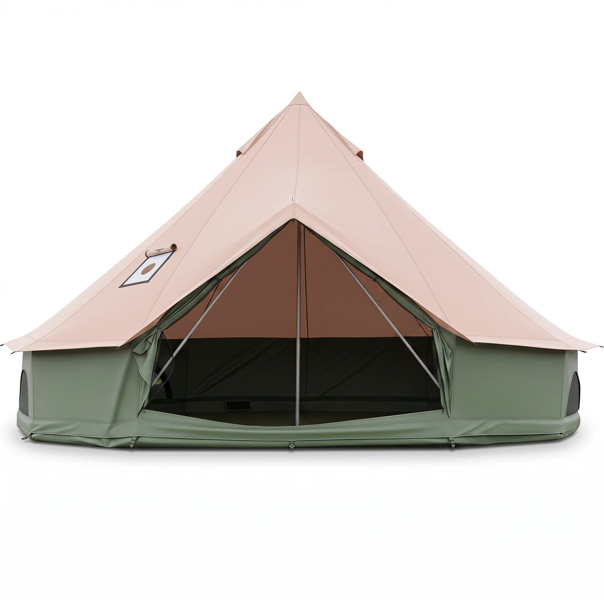 Waterproof Bell Tent with Stove Jack & Mesh Windows – Outdoor Camping Shelter