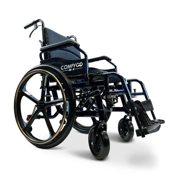 ComfyGO X-1 Lightweight Manual Wheelchair – Folding Aluminum Wheelchair, 300 lb Capacity