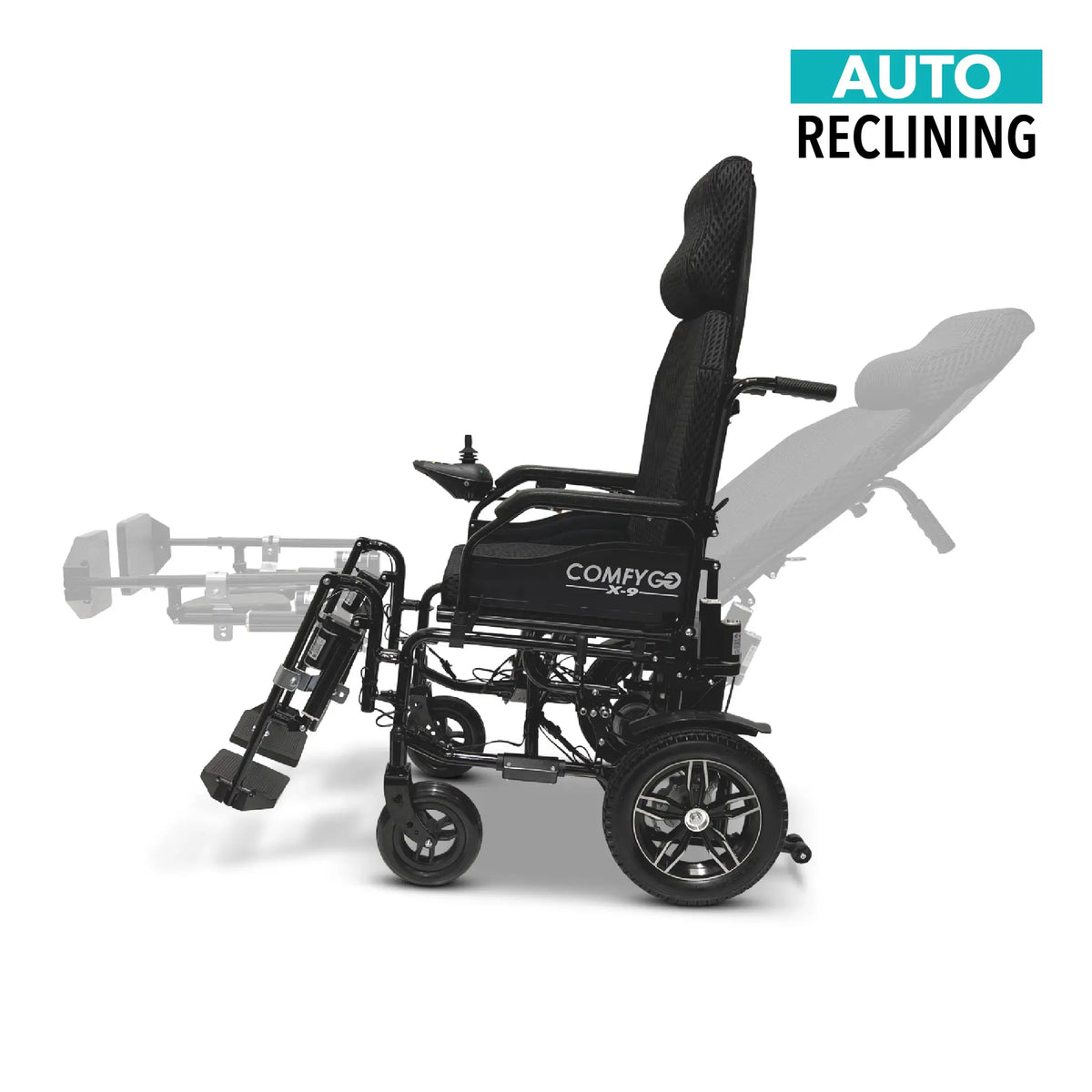 ComfyGO X-9 Remote-Controlled Electric Wheelchair with Automatic Recline
