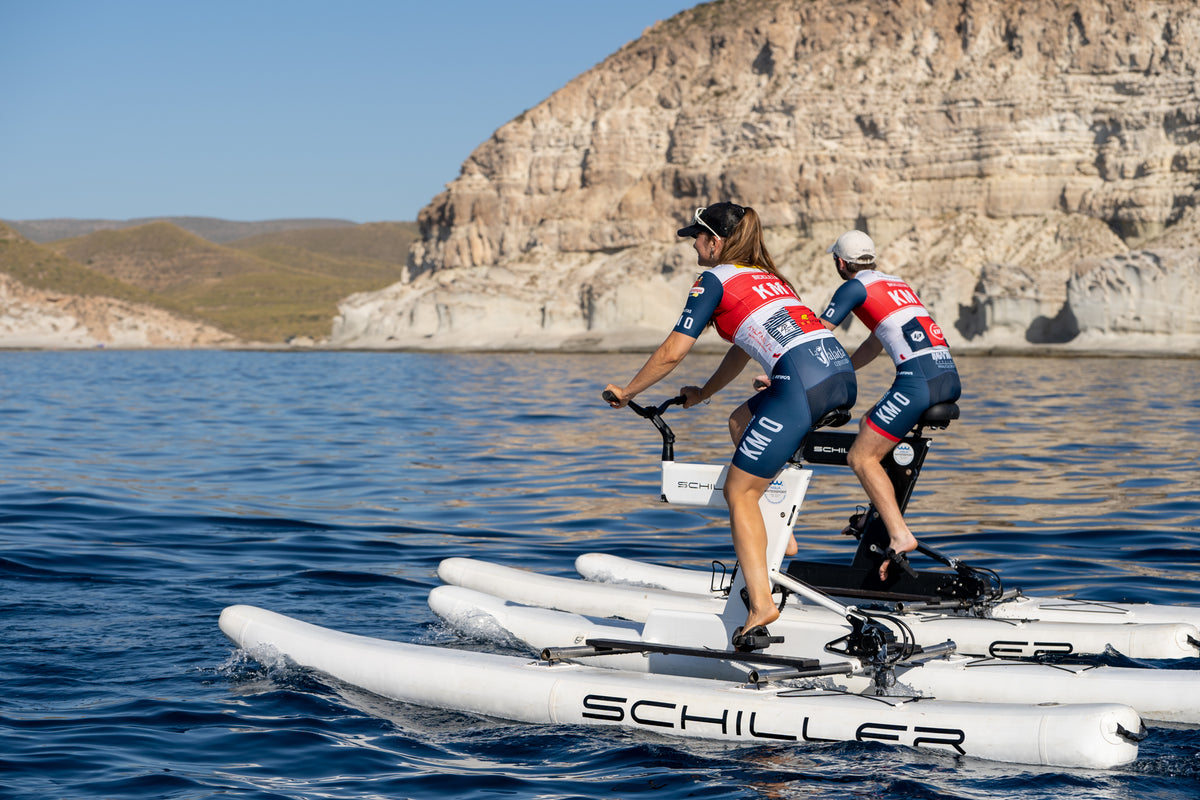 Schiller S1-C Water Bike – White Frame with White Pontoons
