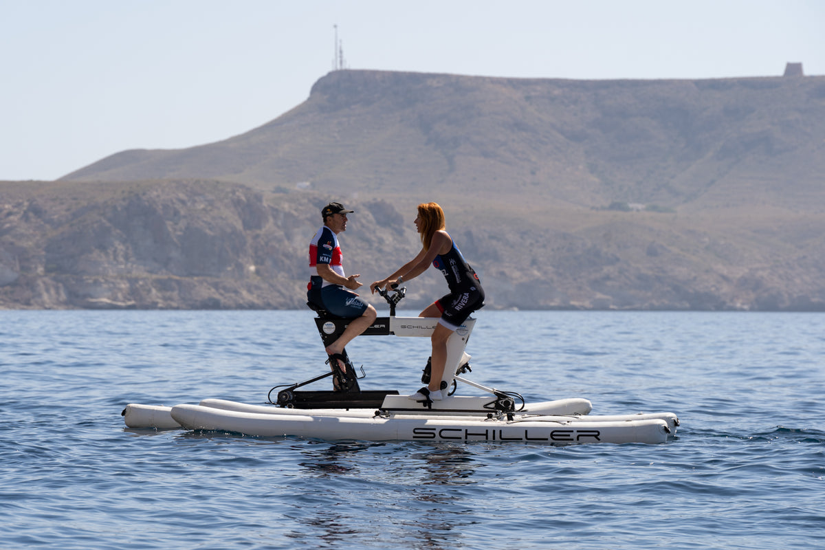 Schiller S1-C Water Bike – White Frame with White Pontoons
