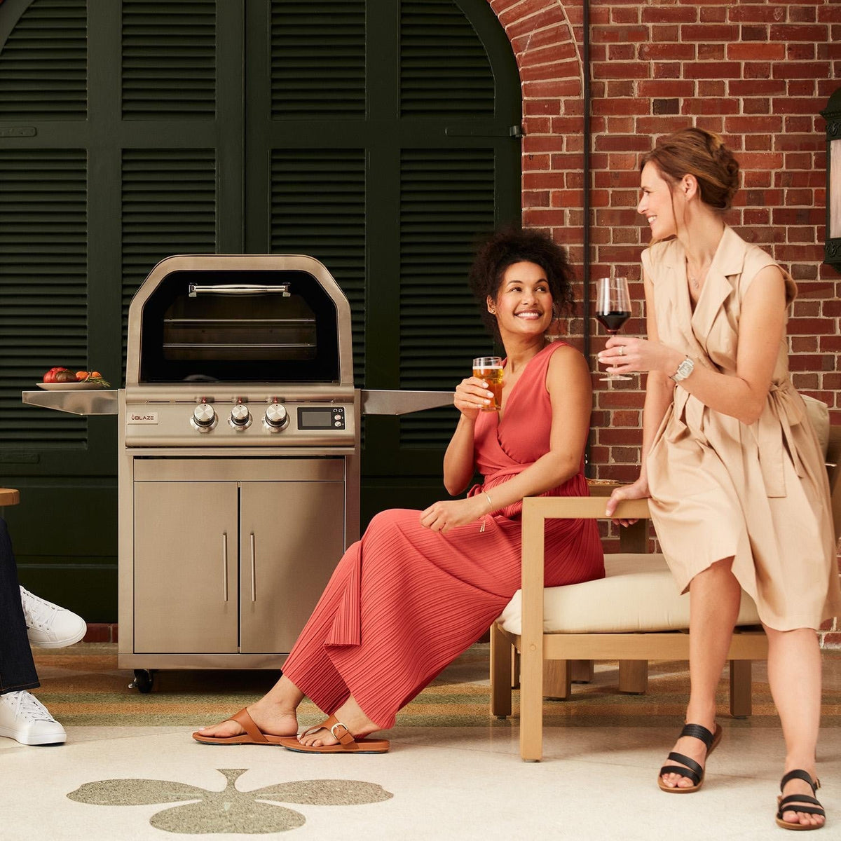 Blaze 26-Inch Freestanding Gas Outdoor Pizza Oven with Rotisserie & Cart