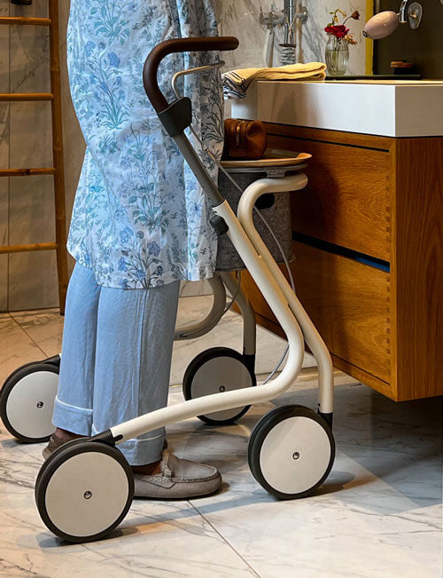 Scandinavian Butler Indoor Rollator Walker with Tray & Storage Basket