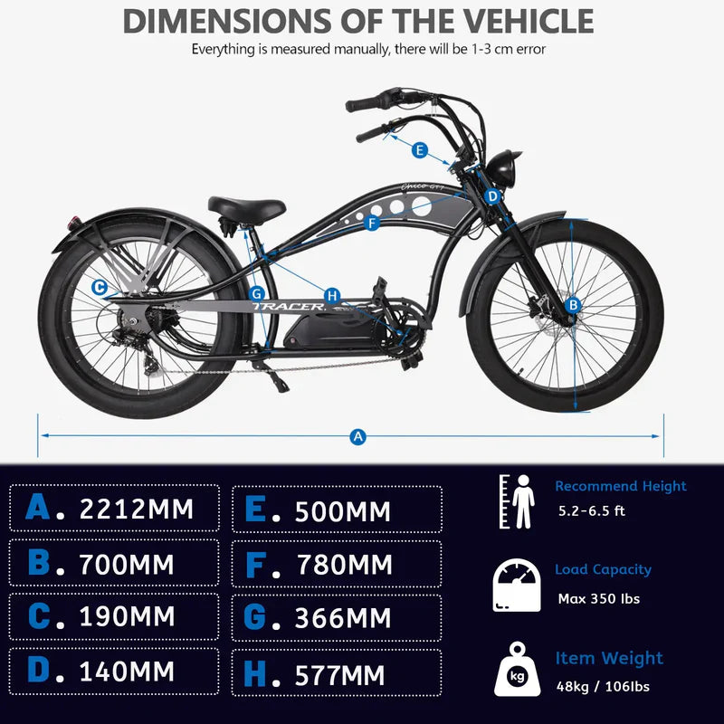 Chico GT7 750W Stretch Cruiser Ebike