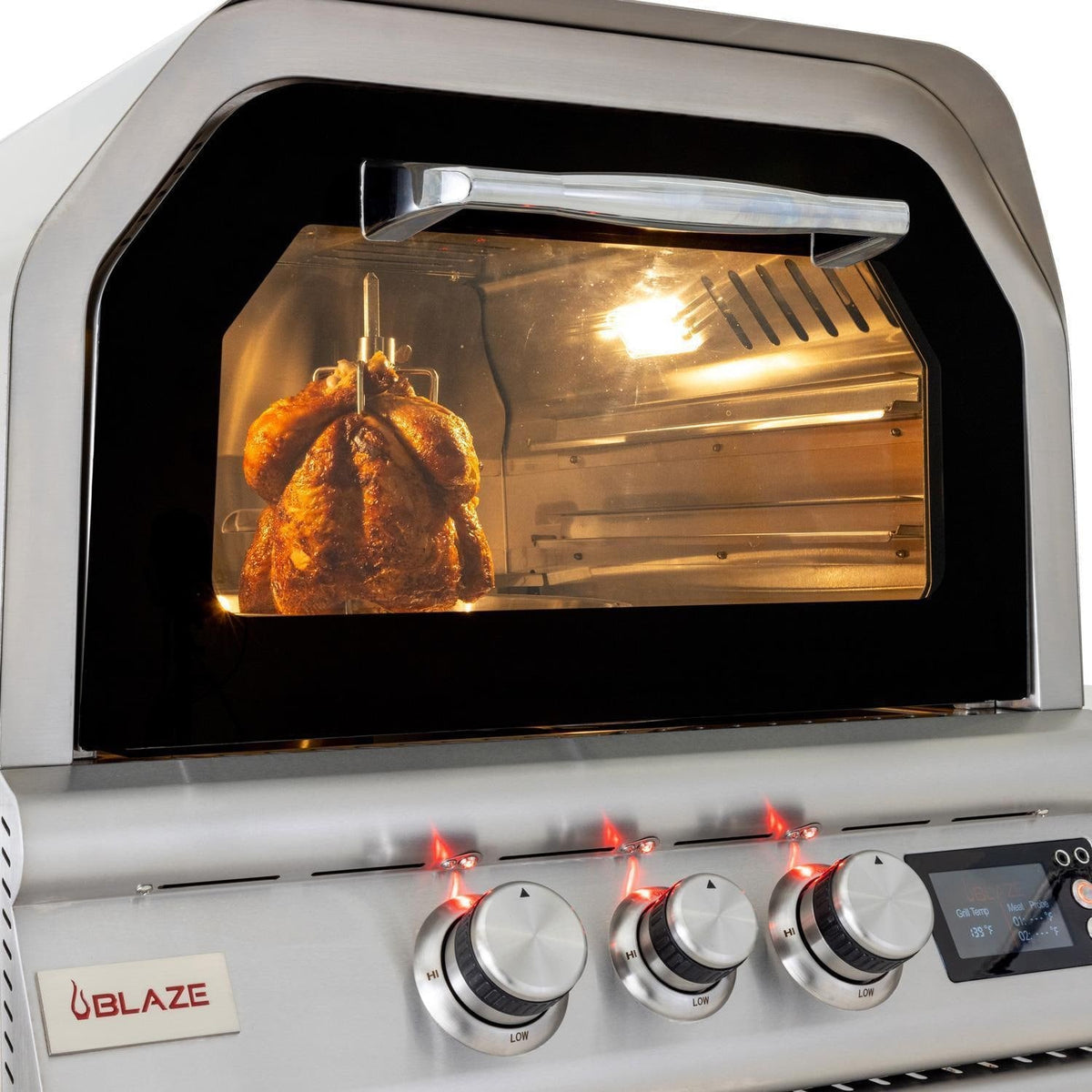 Blaze 26-Inch Freestanding Gas Outdoor Pizza Oven with Rotisserie & Cart