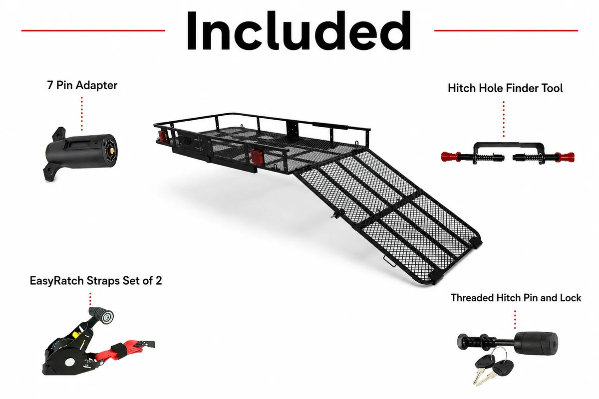 eTrike Hitch Rack - PRO HD 34-75 | 200 lb Platform Carrier with Full-Width Ramp