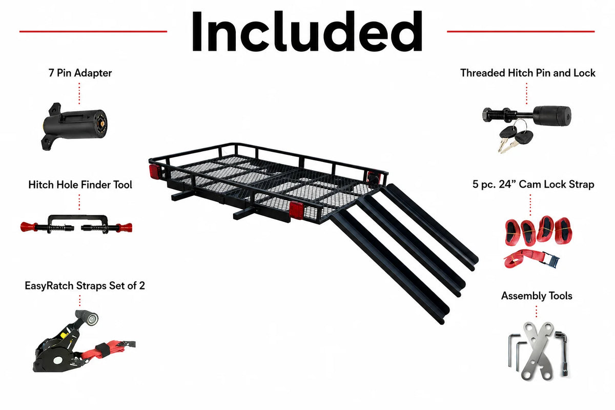 eTrike Hitch Rack - PRO HD 36-70 | 200 lb Platform Carrier with 3 Detachable Ramps