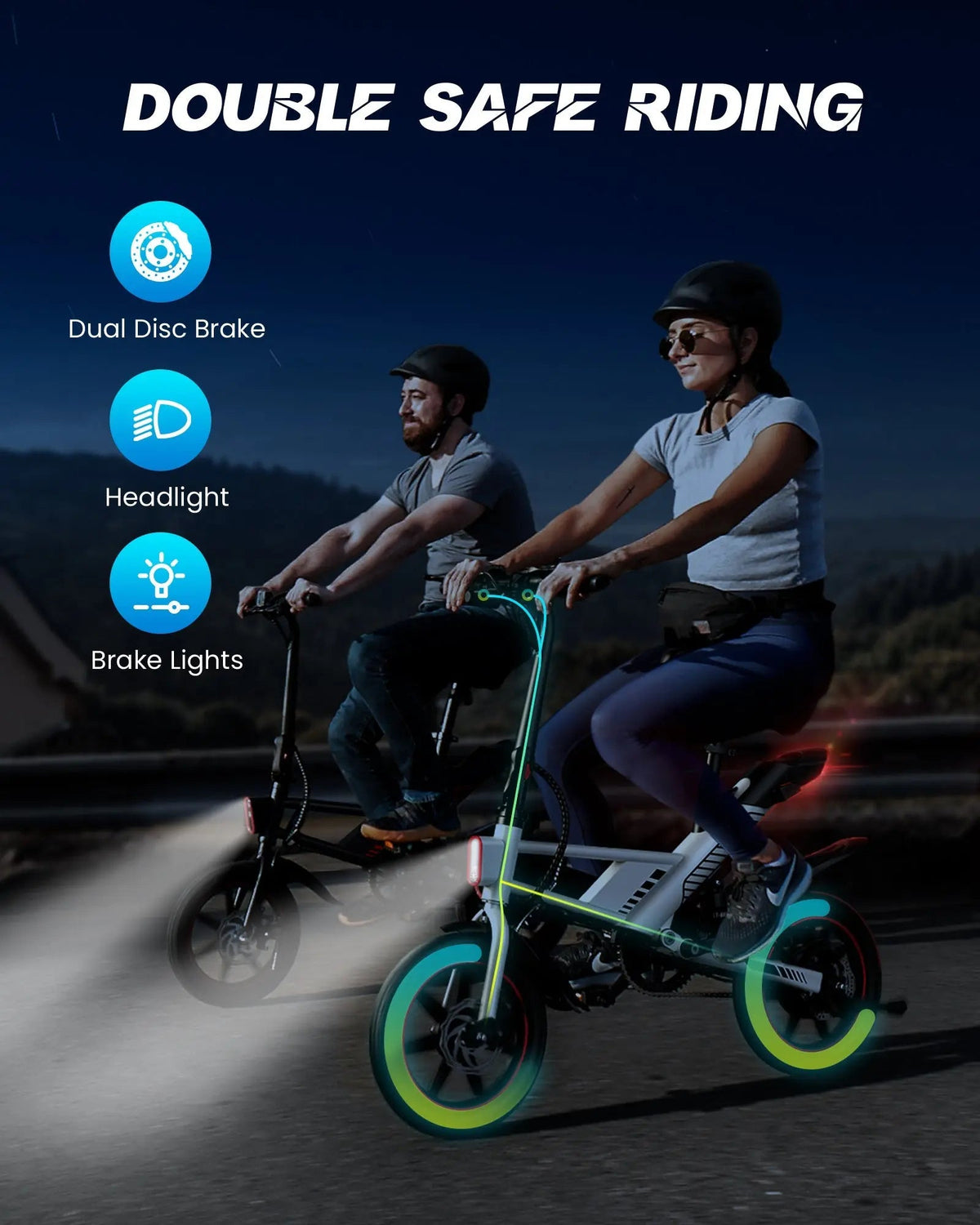 Gyroor C3 450W Folding Electric Bike – 36V 7.5Ah, 14" Pneumatic Tires