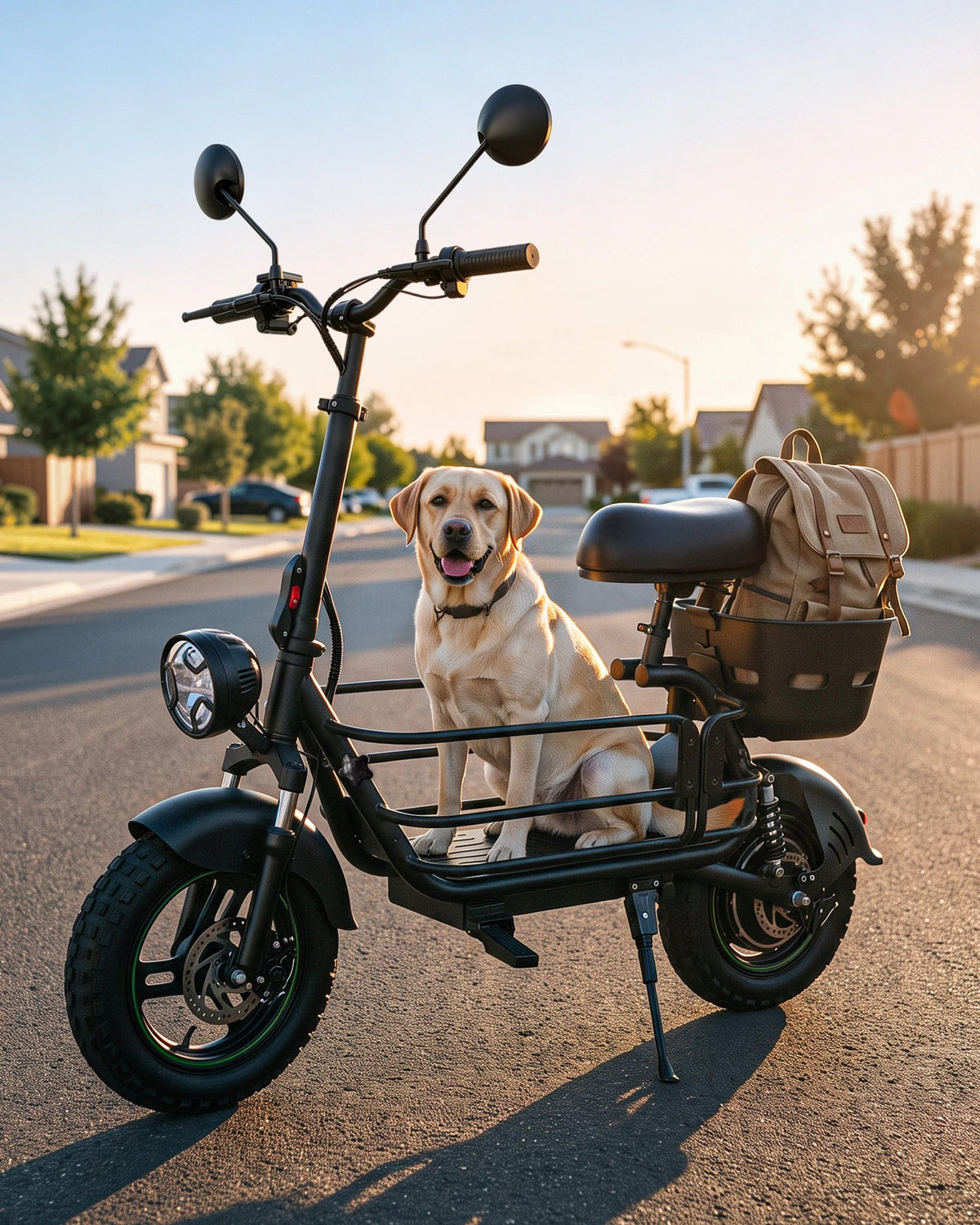 Gyroor C1Max 850W Electric Scooter with Seat, Dual Baskets & Pet Carrier (Pre-Order)
