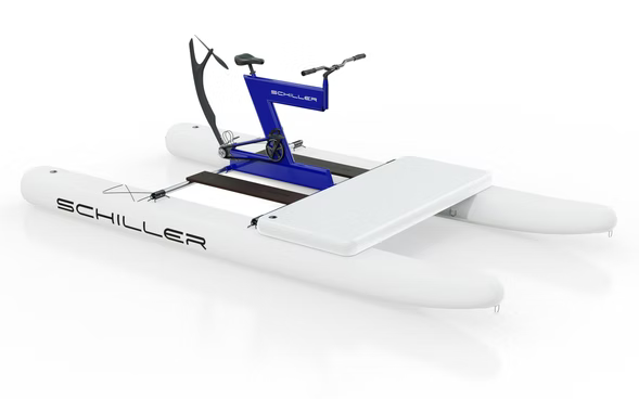 Schiller S1-C Water Bike – Blue Frame with White Pontoons