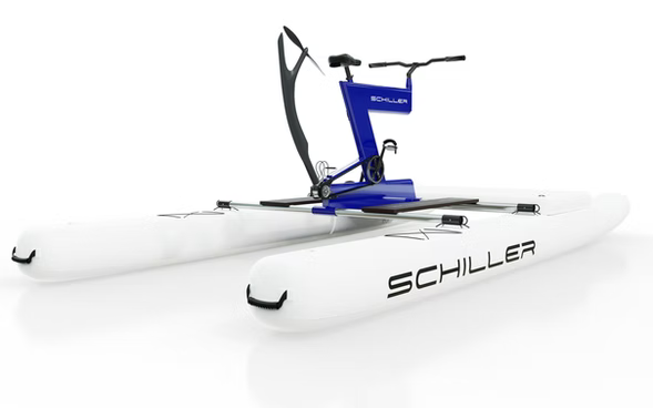 Schiller S1-C Water Bike – Blue Frame with White Pontoons