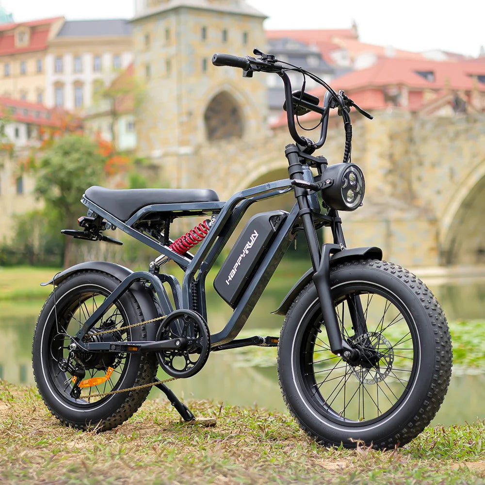 HappyRun Tank G60 Pro 2000W Moped Style Offroad Electric Bike Fat Tire