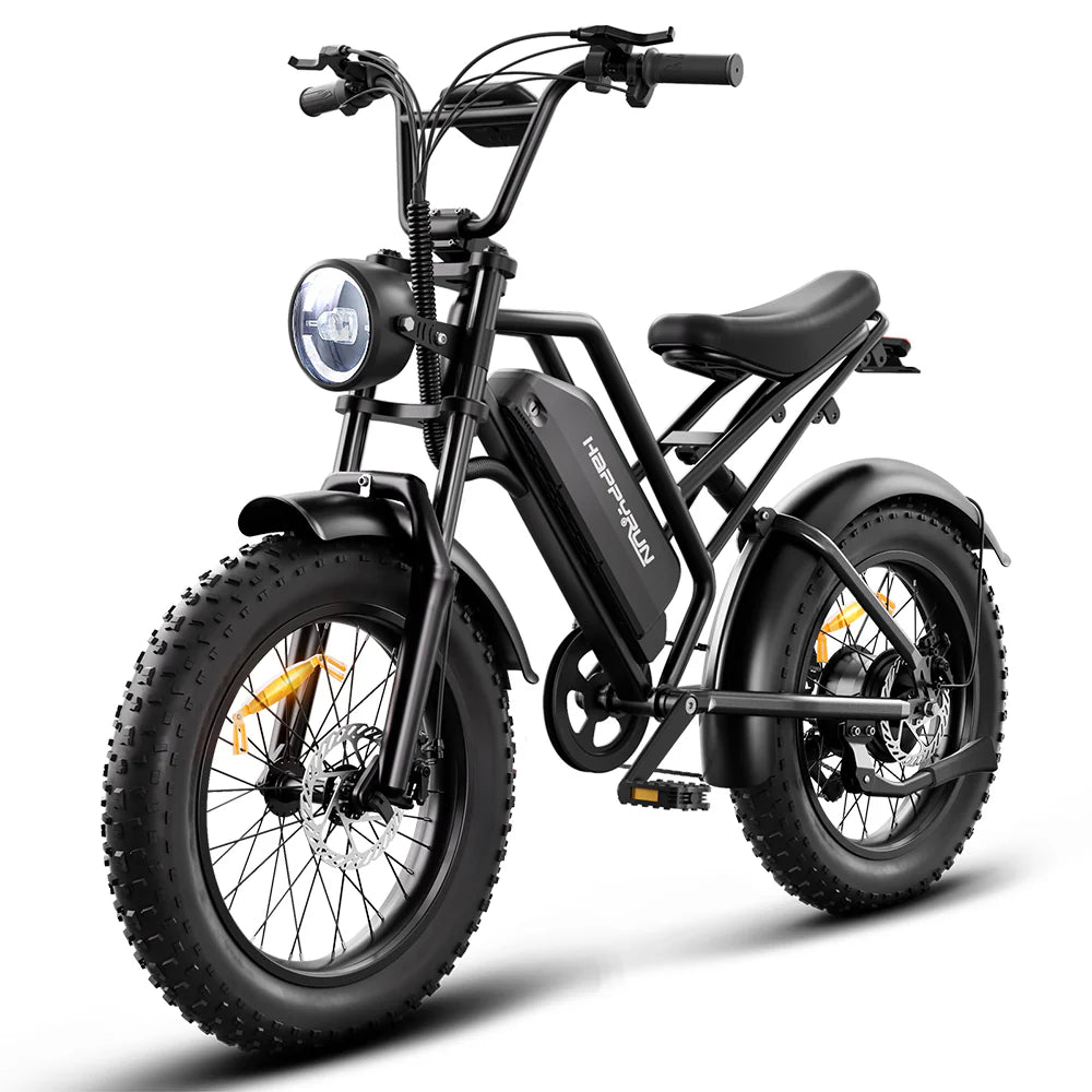 HappyRun Tank G50 Electric Dirt Bike Cargo Black City E-bike