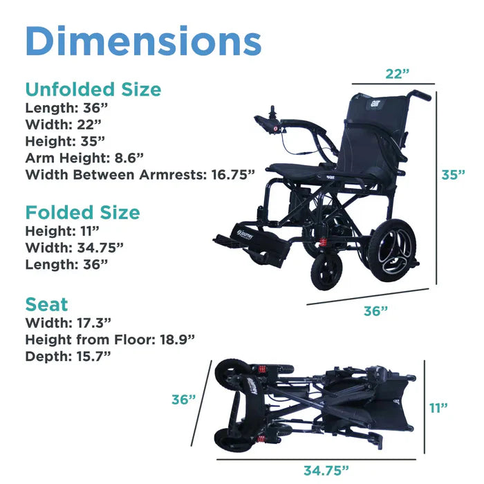 Journey Air 2026 Portable Folding Electric Power Chair