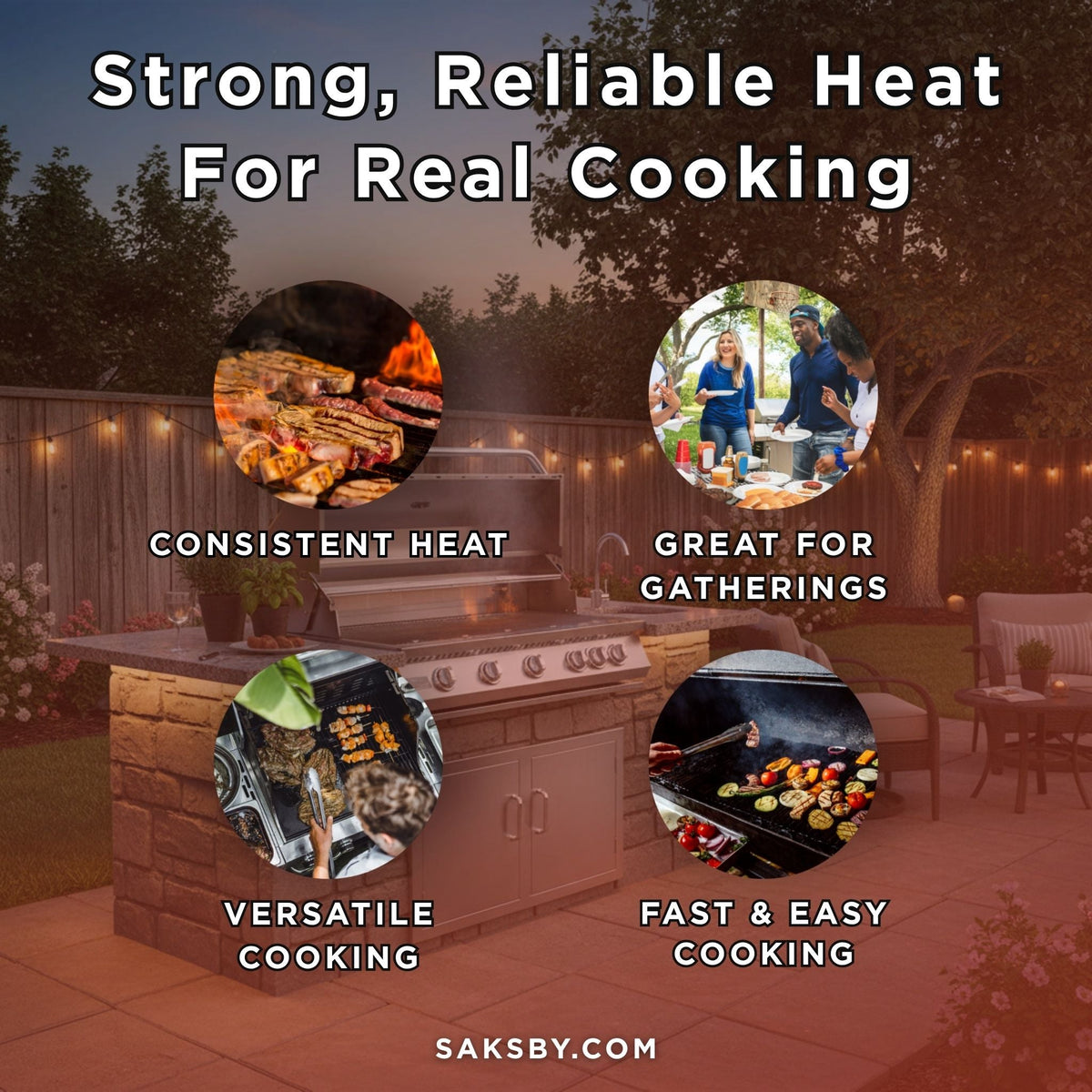 40-Inch Heavy-Duty 72K BTU LP/NG 5-Burner Built-In Stainless Steel Gas Grill