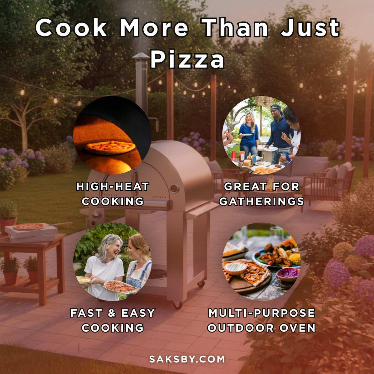 32-Inch Premium Stainless Steel Dual-Fuel Gas or Wood-Fired Pizza Oven