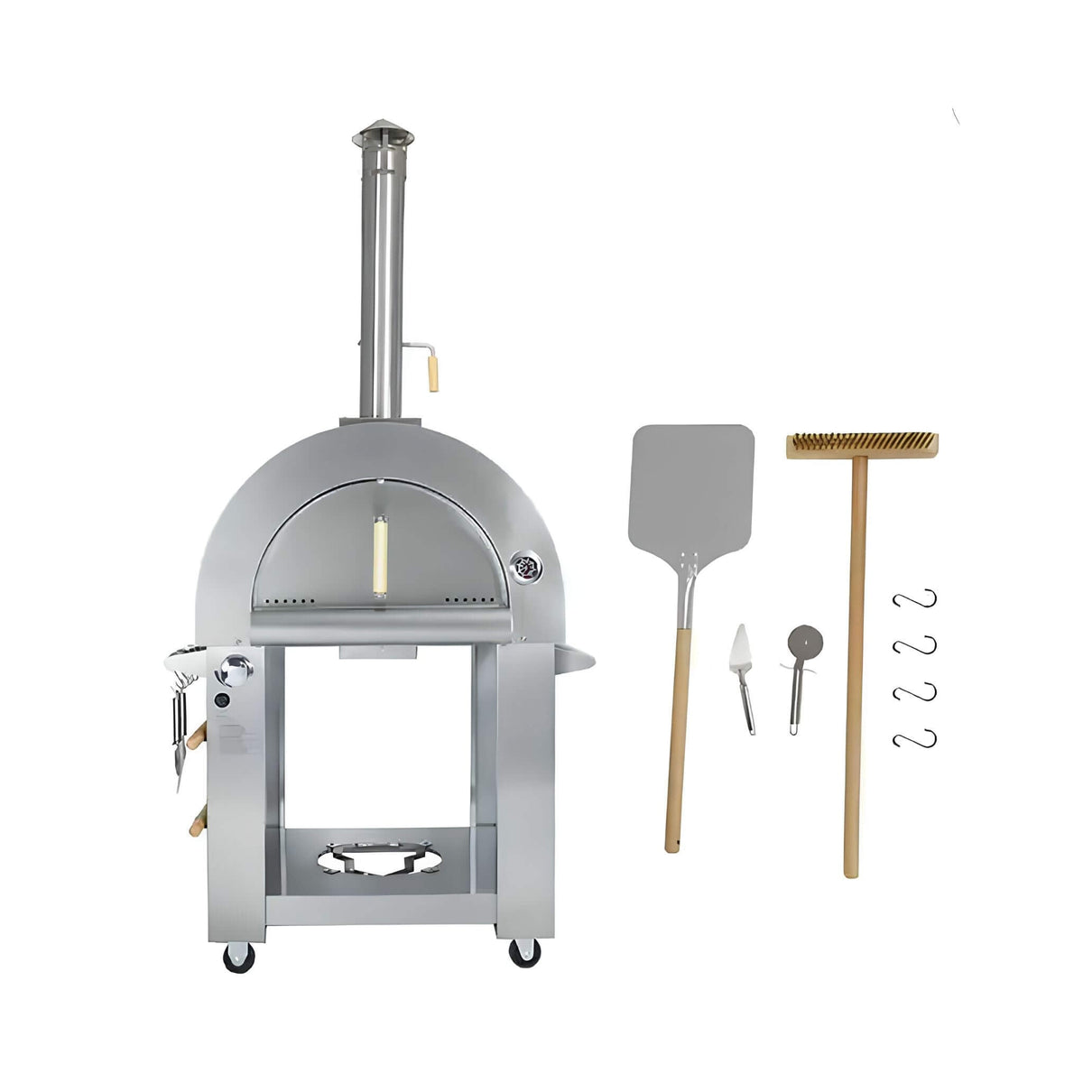 32-Inch Premium Stainless Steel Dual-Fuel Gas or Wood-Fired Pizza Oven