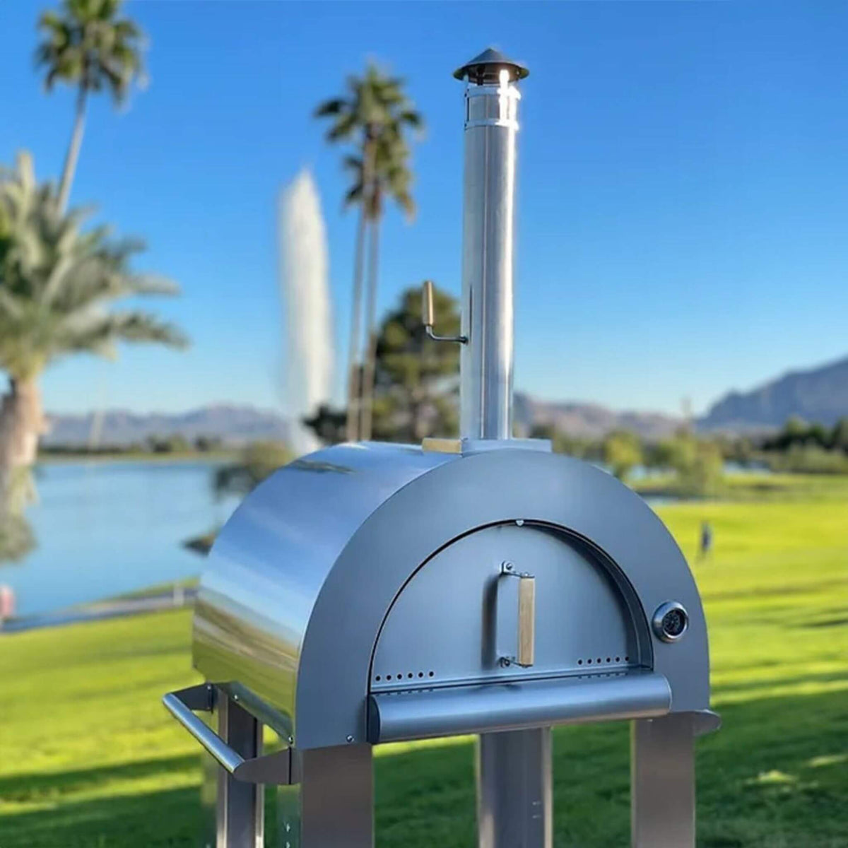 32-Inch Premium Stainless Steel Wood-Fired Pizza Oven