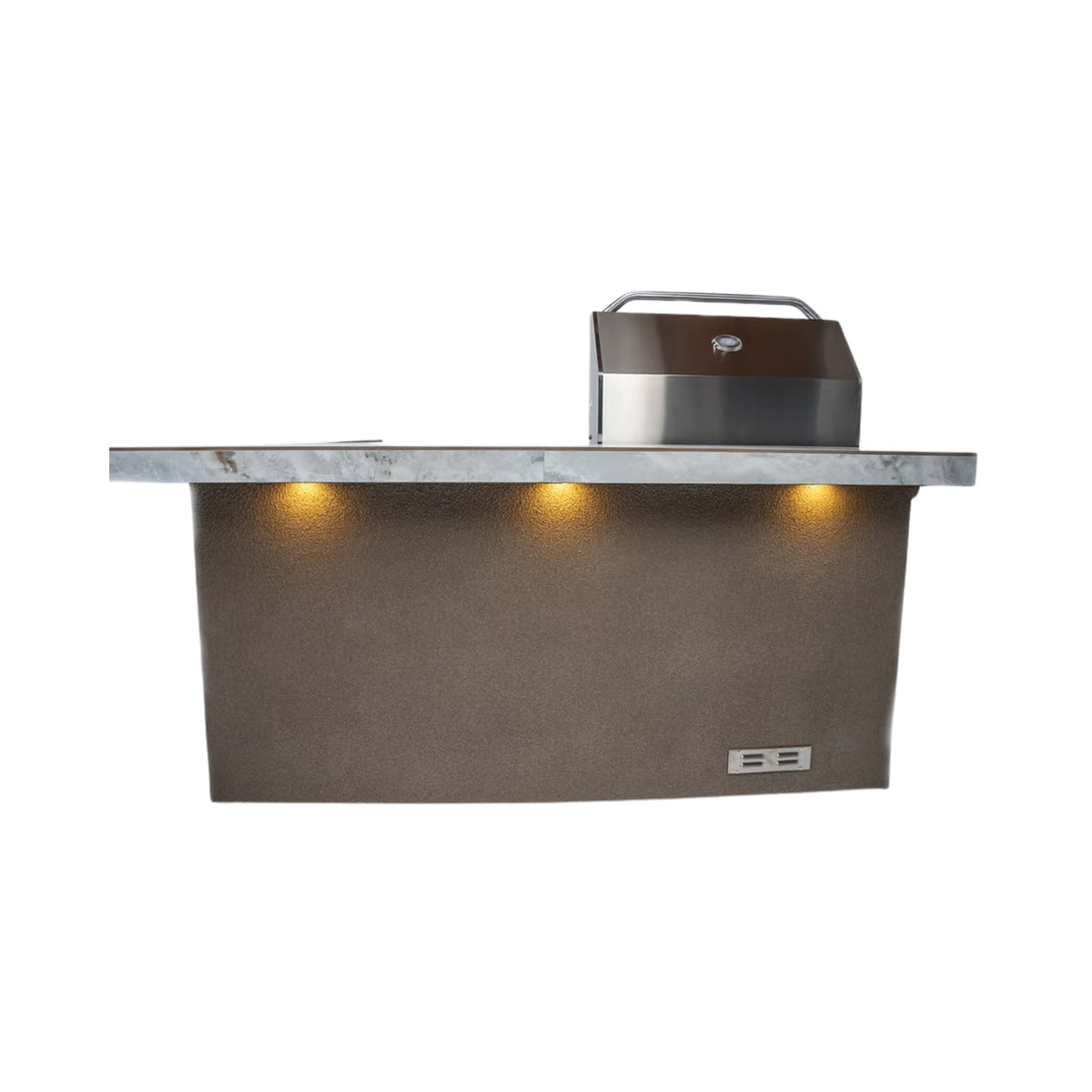 St. John 7FT BBQ Island with LEDs, Built-In BBQ and Refrigerator