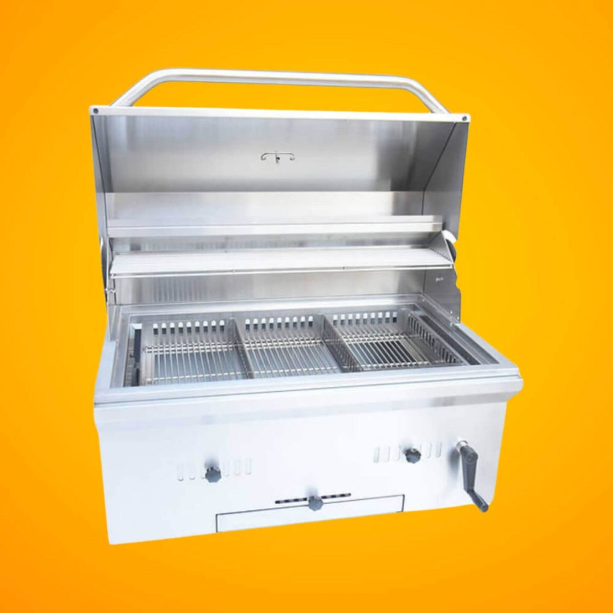 32-Inch Premium Built-In Charcoal Grill with 304 Stainless Steel and Adjustable Heat Tray