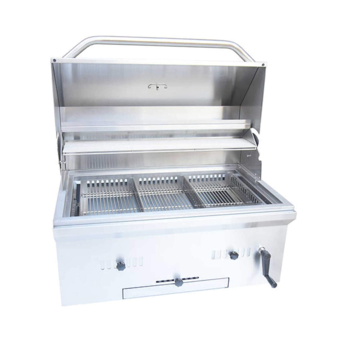 32-Inch Premium Built-In Charcoal Grill with 304 Stainless Steel and Adjustable Heat Tray