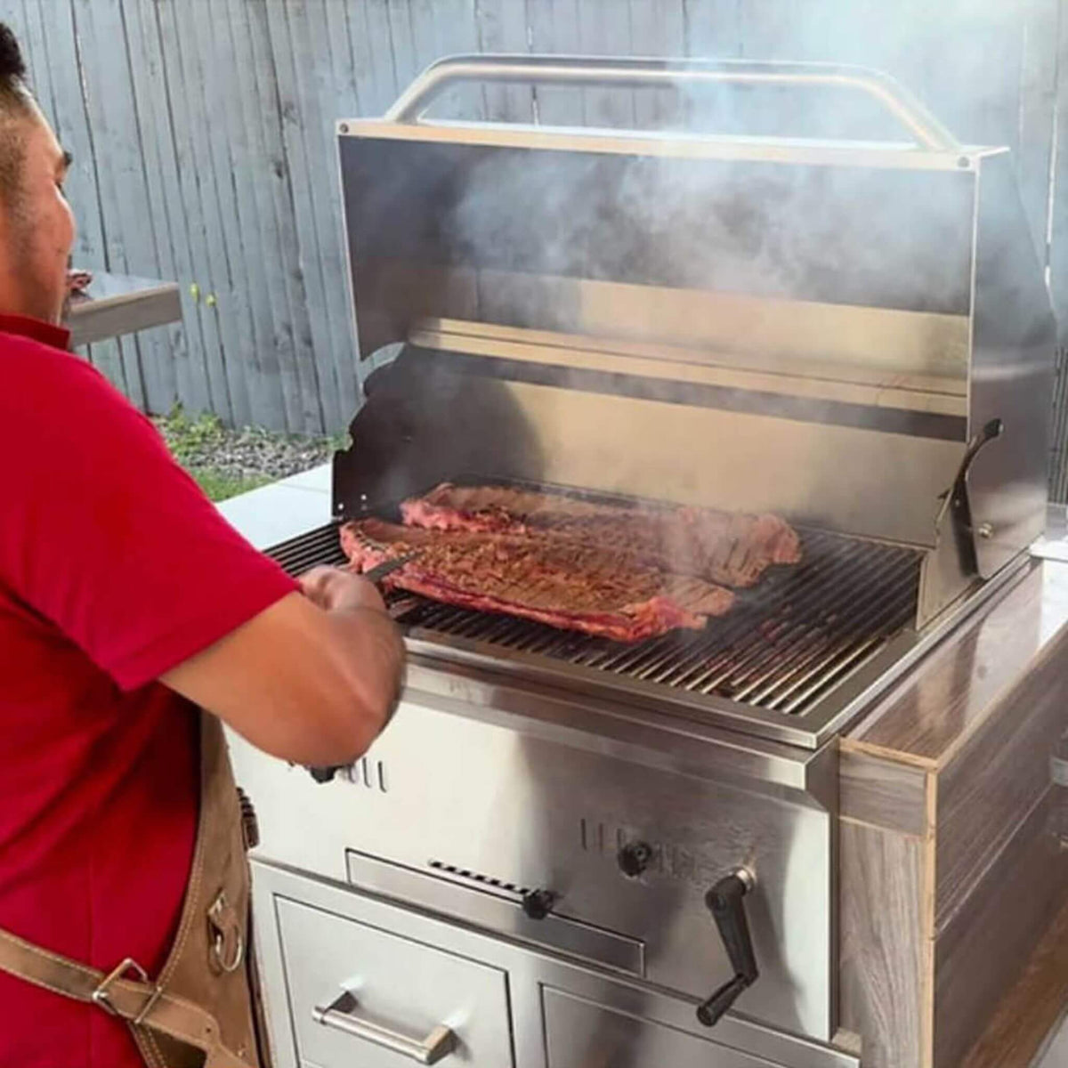 32-Inch Premium Built-In Charcoal Grill with 304 Stainless Steel and Adjustable Heat Tray