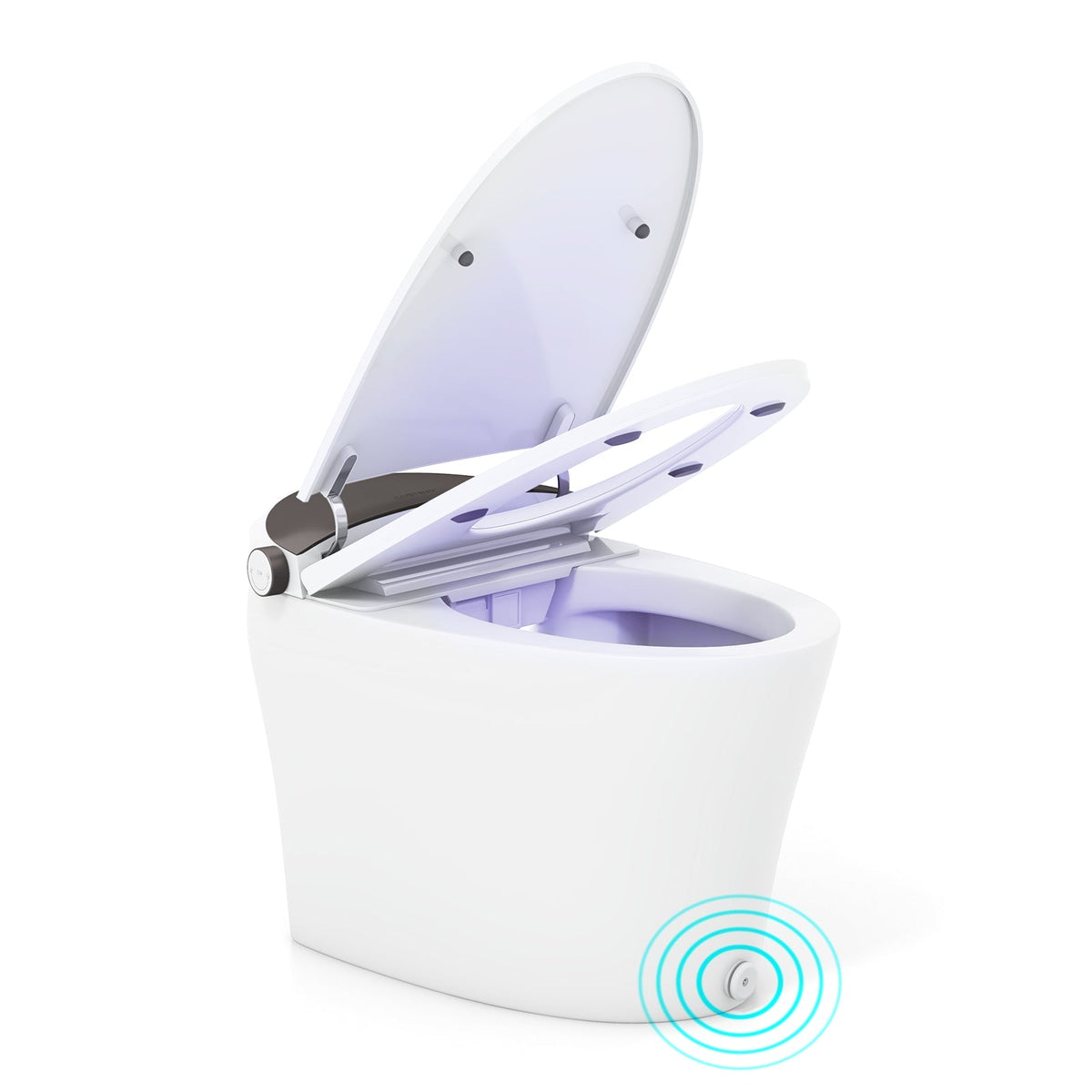 One-Piece Smart 1.16 GPF Elongated Bidet Toilet Seat with Night Light-White