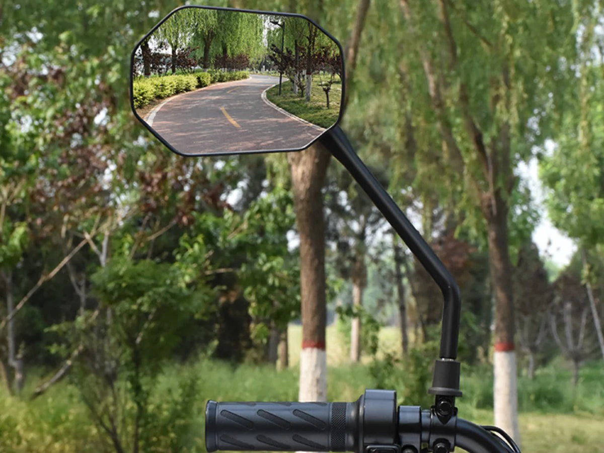 LLAMA Trike Rearview Mirror Set - Wide View Handlebar Mount Side Mirrors with Reflectors