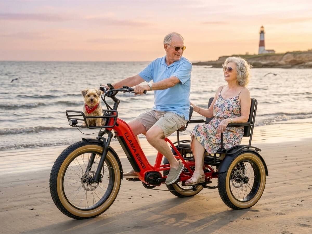 LLAMA CT12 Passenger Fat Tire 2-Seater Electric Trike