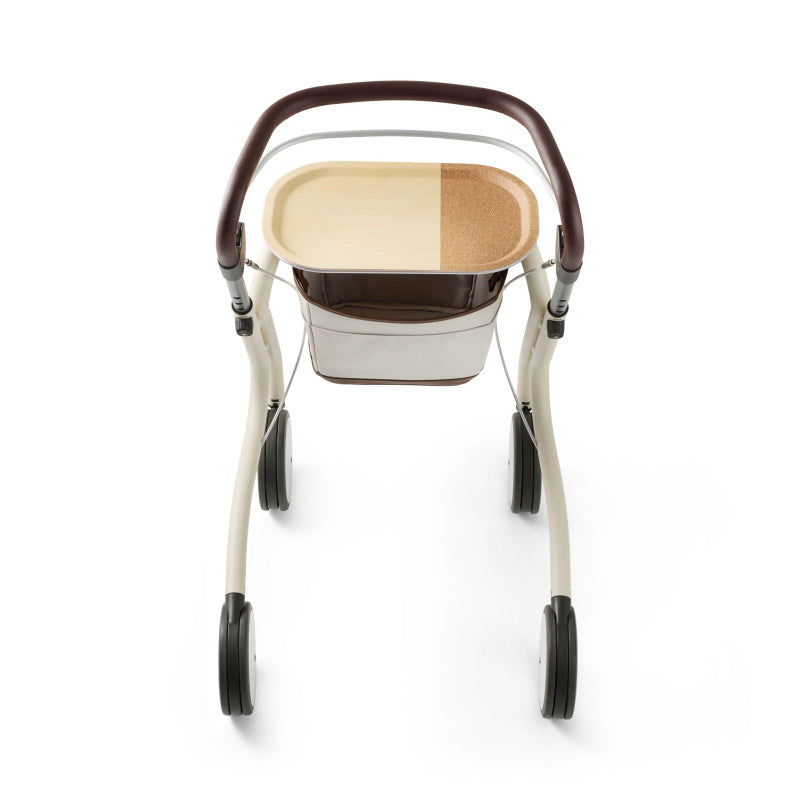 Scandinavian Butler Indoor Rollator Walker with Tray & Storage Basket