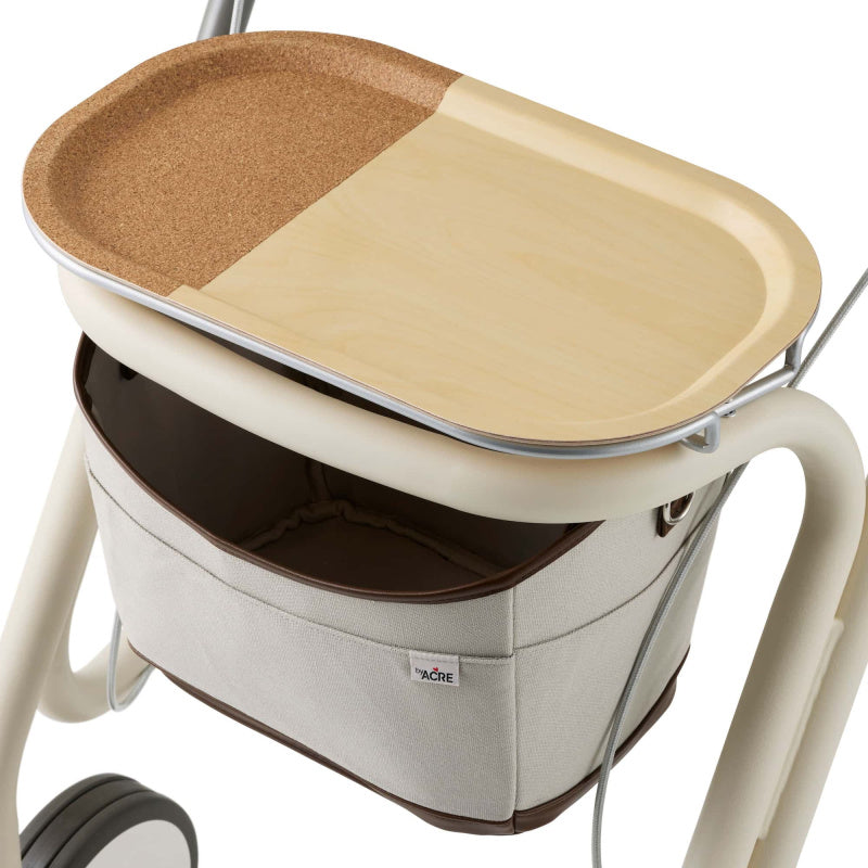 Scandinavian Butler Indoor Rollator Walker with Tray & Storage Basket