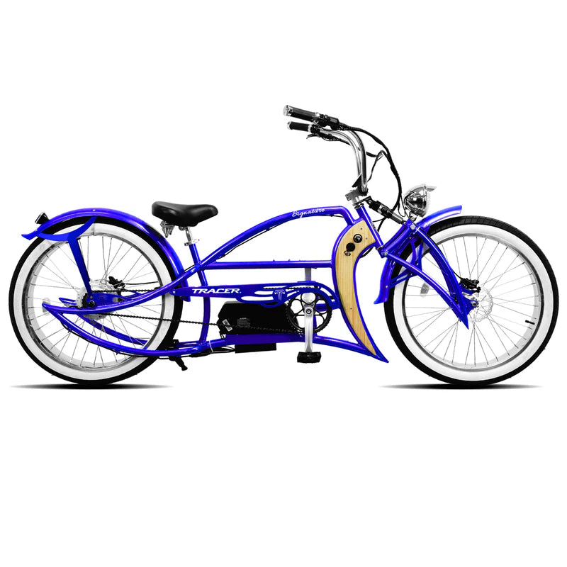 Tracer Signature Pro 26'' 800W Chopper Cruiser Electric Bike w/ Cigarette Lighter & USB Charging Port
