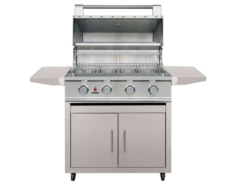 TrueFlame E-Series 32-Inch 4-Burner Gas Grill with Double Door Cart