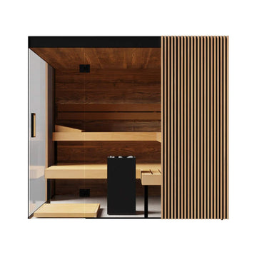 Aalto 4-Person Indoor Semi-Panoramic Glass Sauna Cabin
