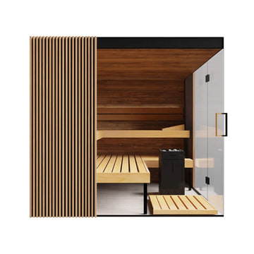 Aalto 4-Person Indoor Semi-Panoramic Glass Sauna Cabin