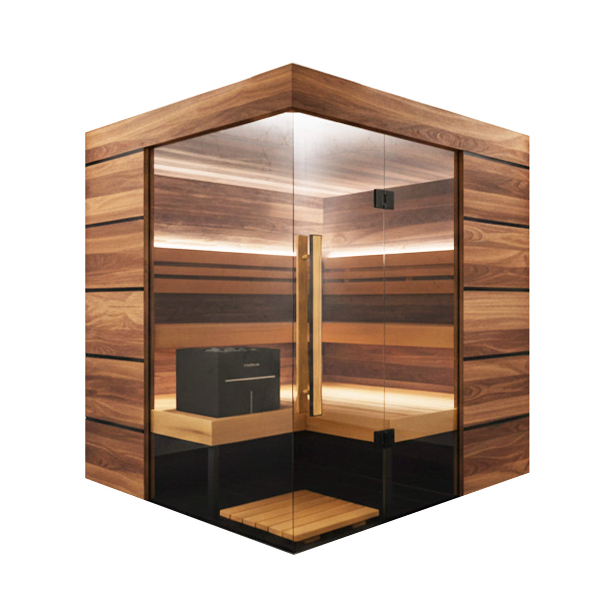 Astra 4-Person Indoor Semi-Panoramic Glass Sauna Cabin