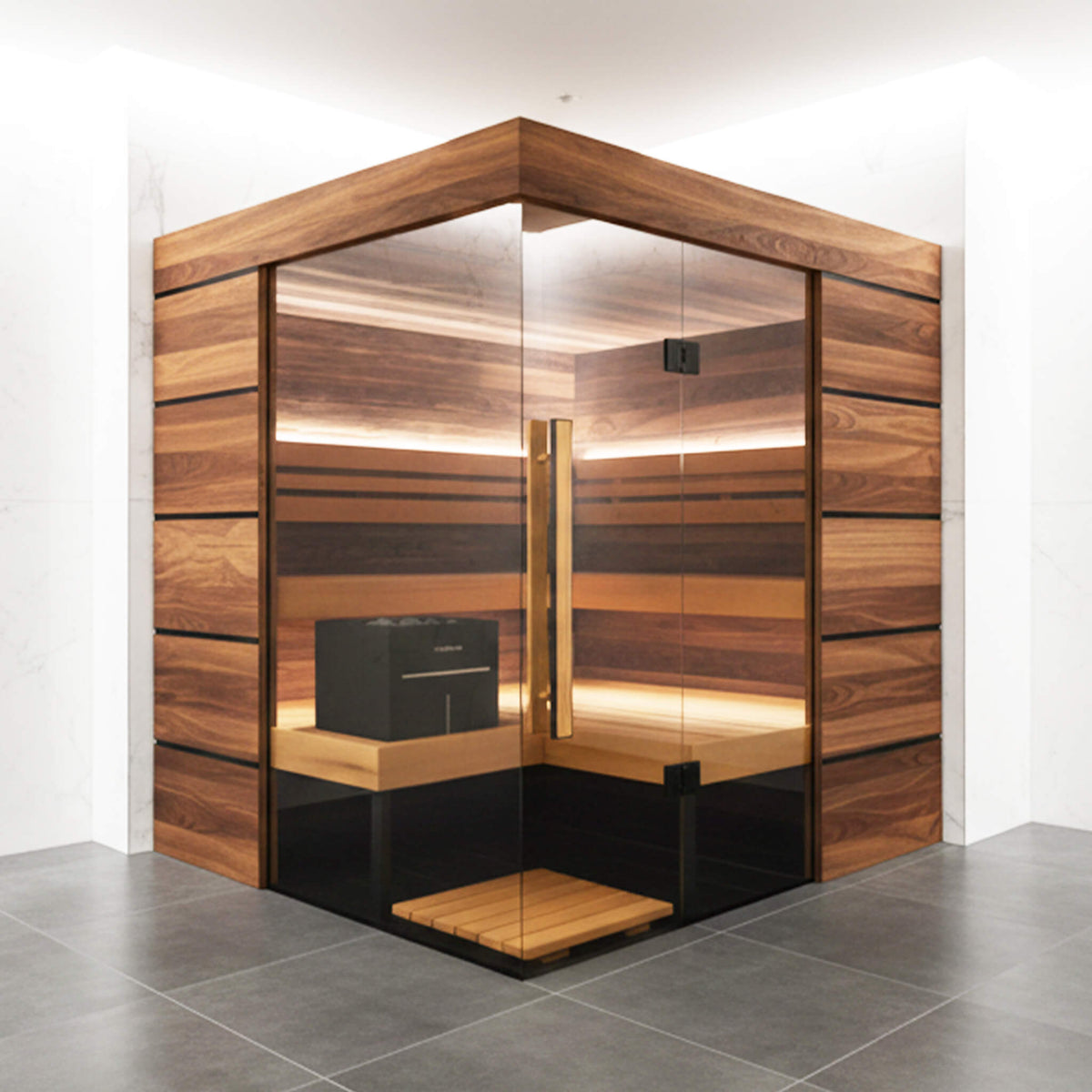 Astra 4-Person Indoor Semi-Panoramic Glass Sauna Cabin