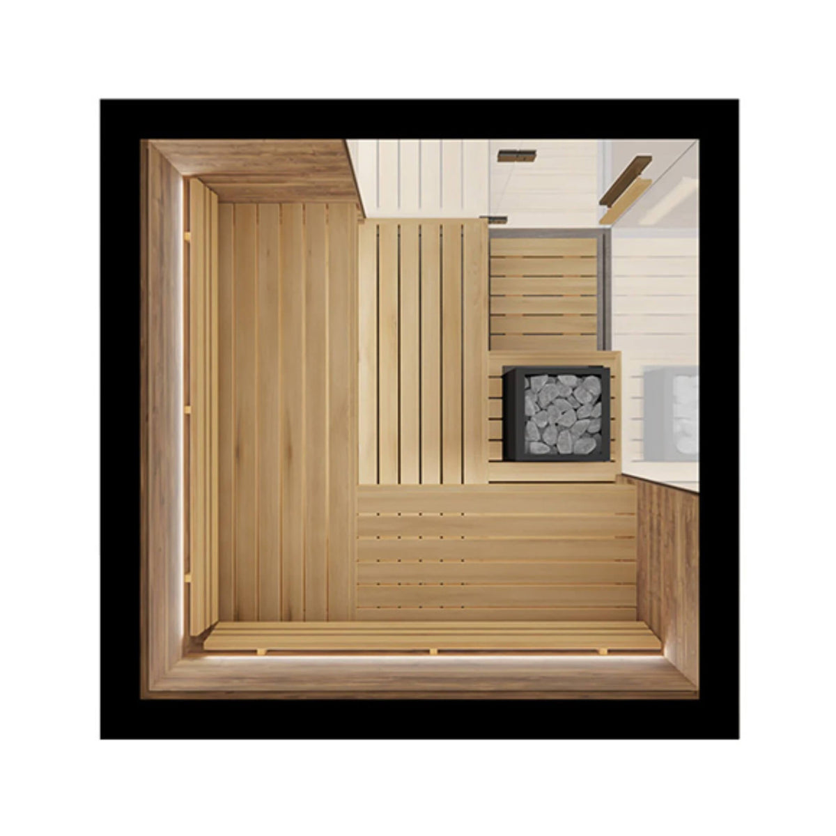 Astra 4-Person Indoor Semi-Panoramic Glass Sauna Cabin