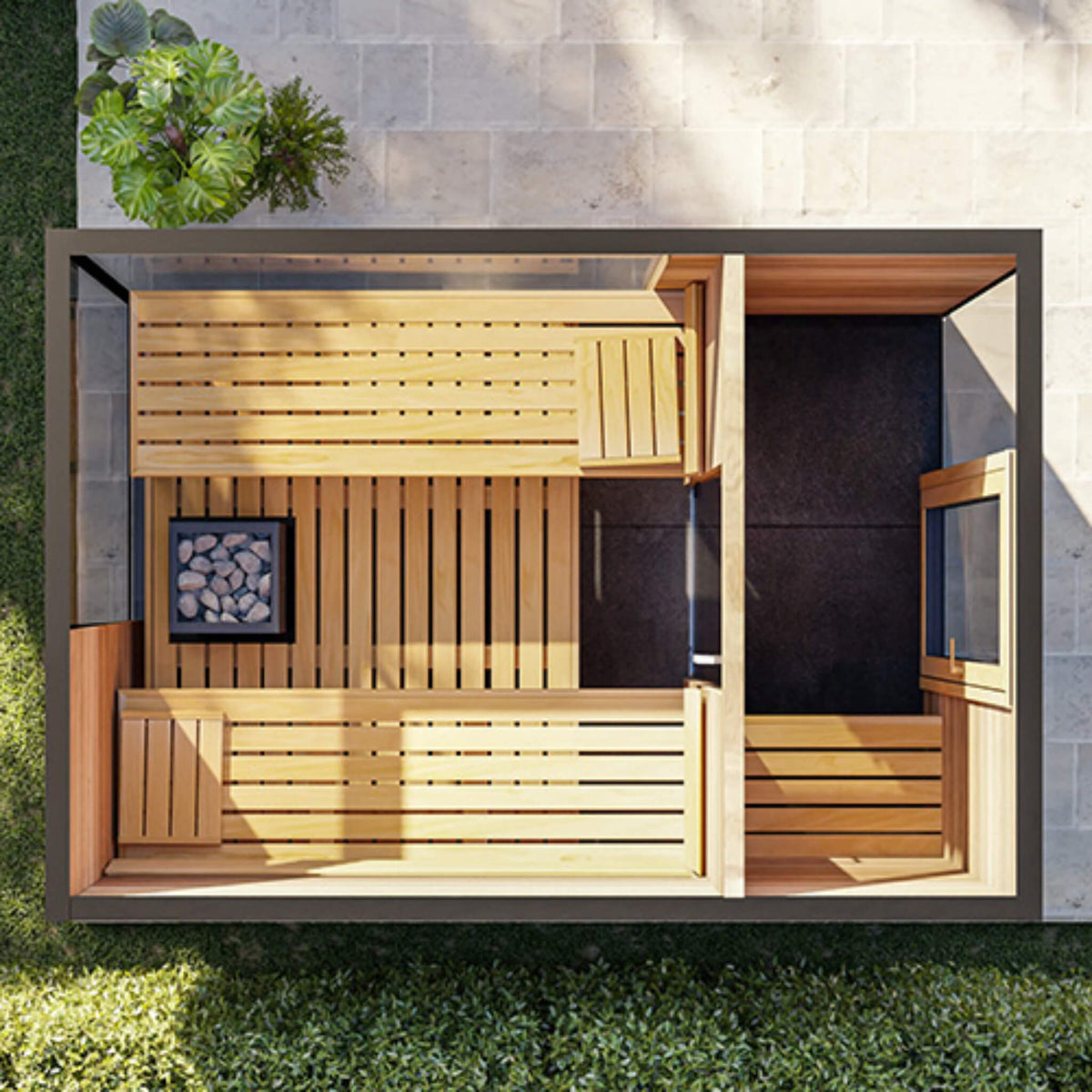 Ombra 5-Person Fully-Assembled Outdoor Sauna Cabin