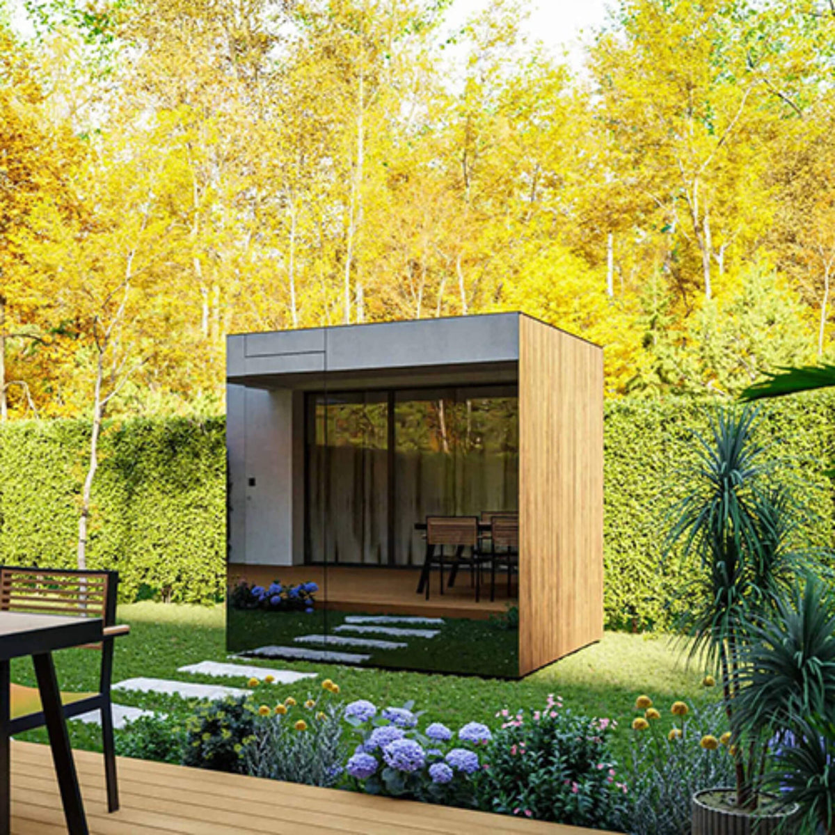 Spectra 4-Person Fully-Assembled Outdoor Sauna Cabin