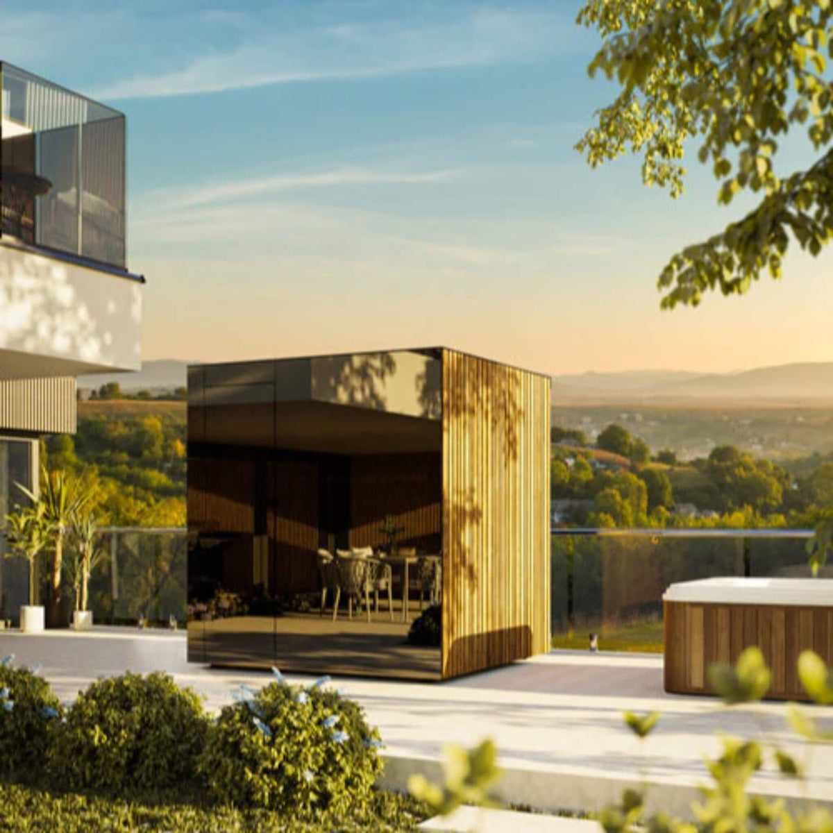 Spectra 4-Person Fully-Assembled Outdoor Sauna Cabin