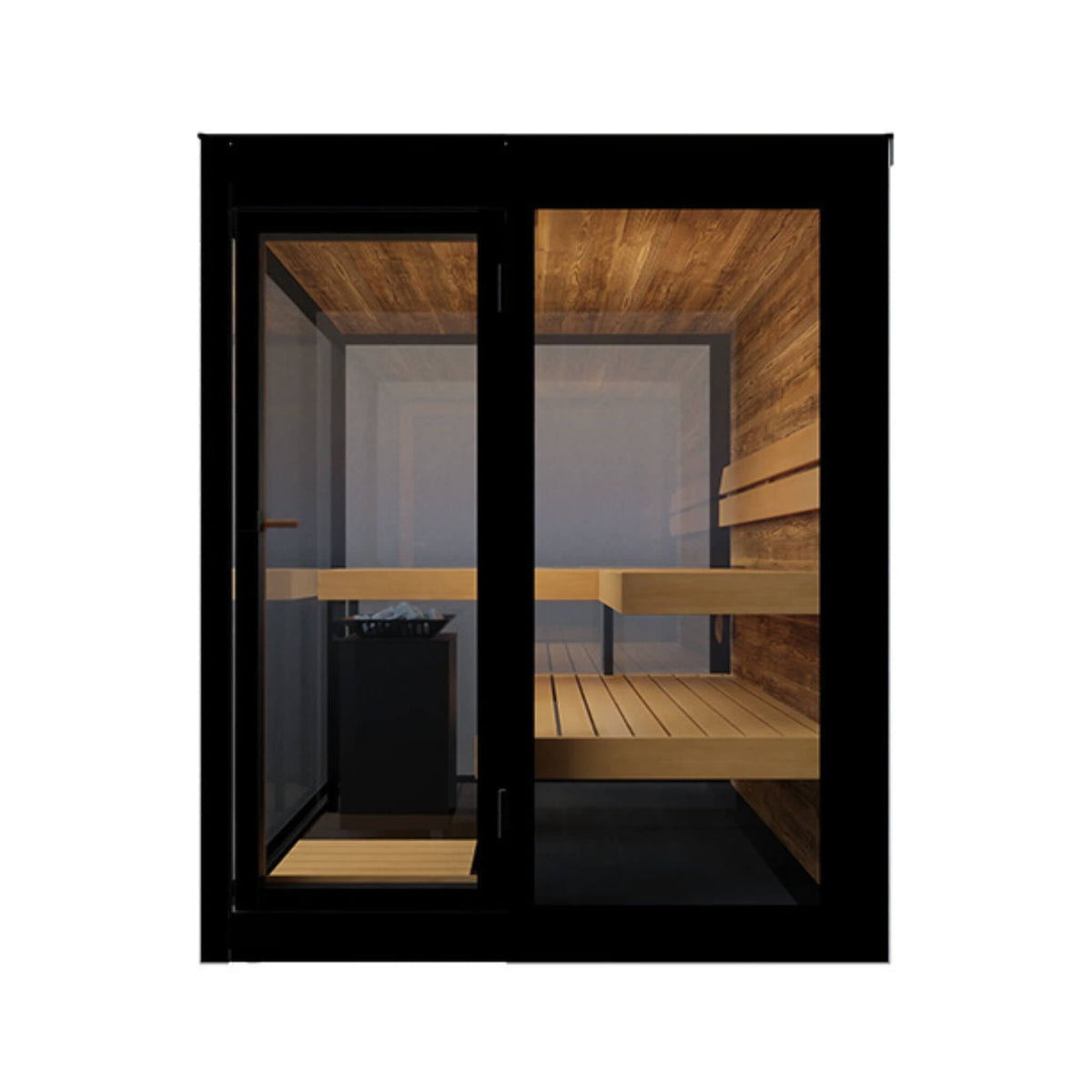 Vue 4-Person Outdoor Mirrored Glass Sauna