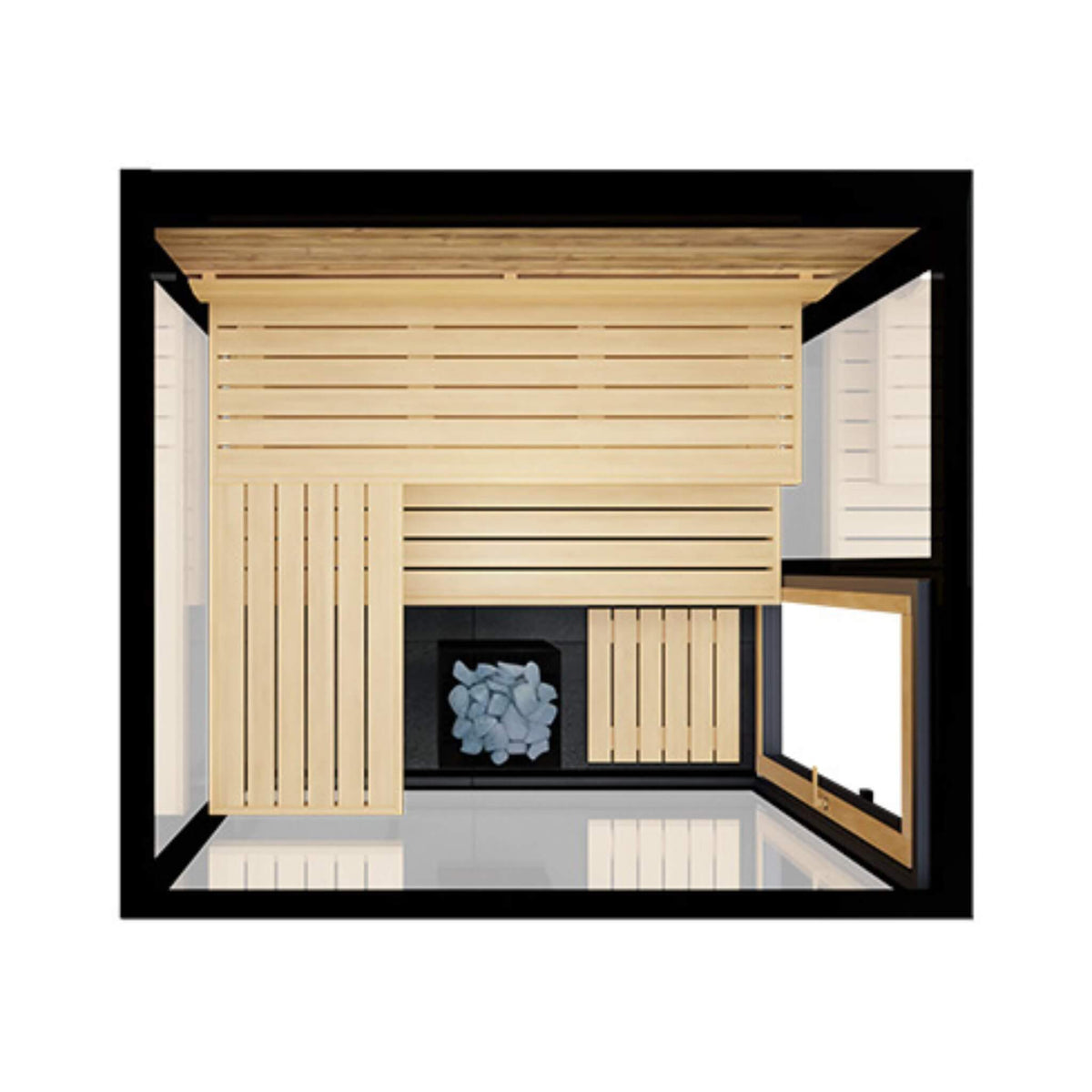 Vue 4-Person Outdoor Mirrored Glass Sauna